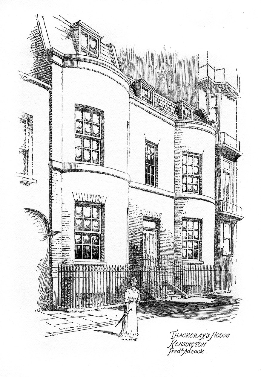 William Makepeace Thackeraysin talo, Kensington, Lontoo, 1912 tekijältä Frederick Adcock