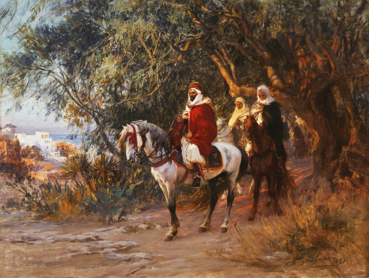 Arabit hevosen selässä, 1892 tekijältä Frederick Arthur Bridgman