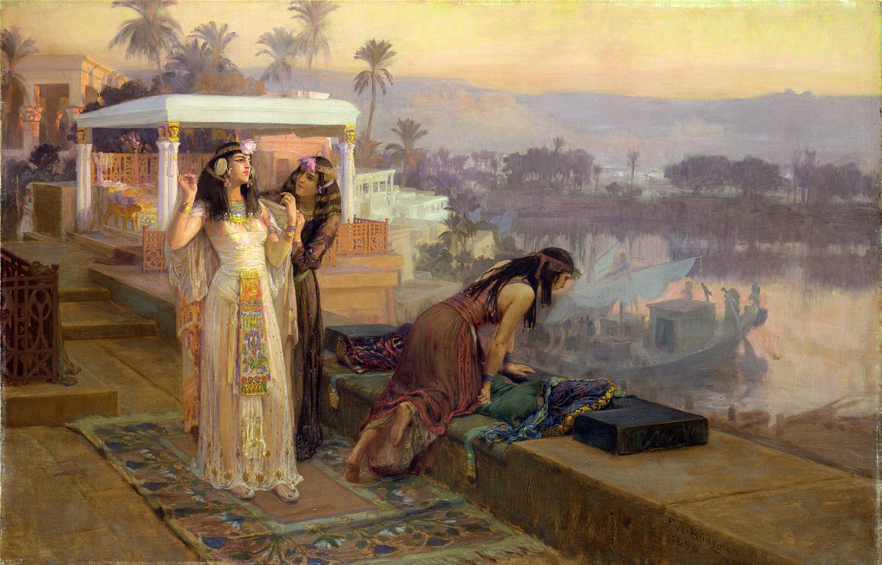 Kleopatra (69-30 eKr.) Philaen terasseilla, 1896 tekijältä Frederick Arthur Bridgman