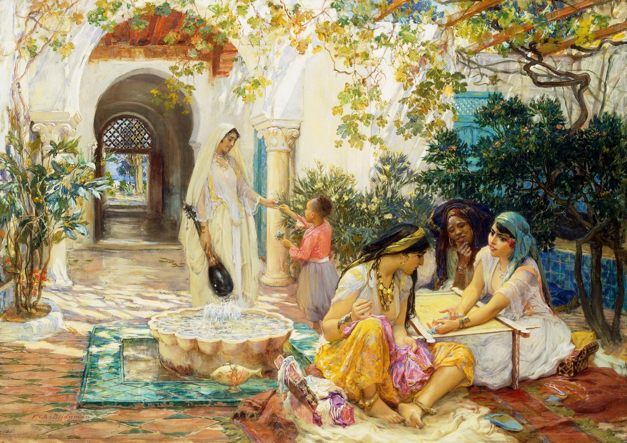 El Biarin kylässä Algerissa, tekijältä Frederick Arthur Bridgman
