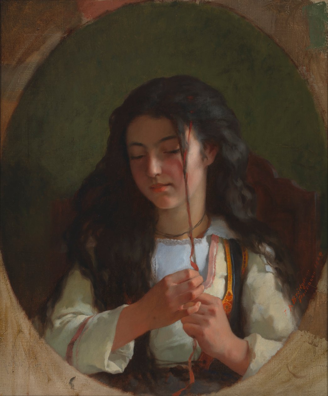 Tutkimus nuoresta tytöstä, Pont Aven, 1869. tekijältä Frederick Arthur Bridgman