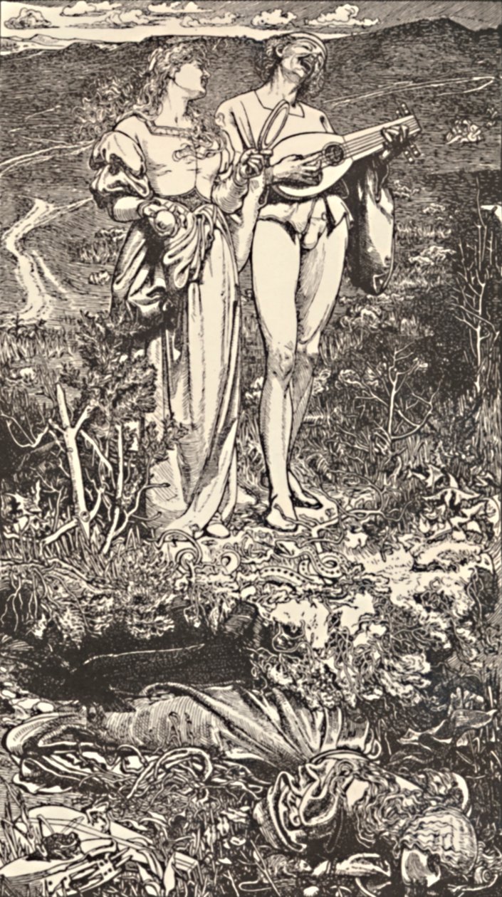 Maailman rakkaus Christina Rossettin runosta, c 1850-1900, 1923 tekijältä Frederick Augustus Sandys