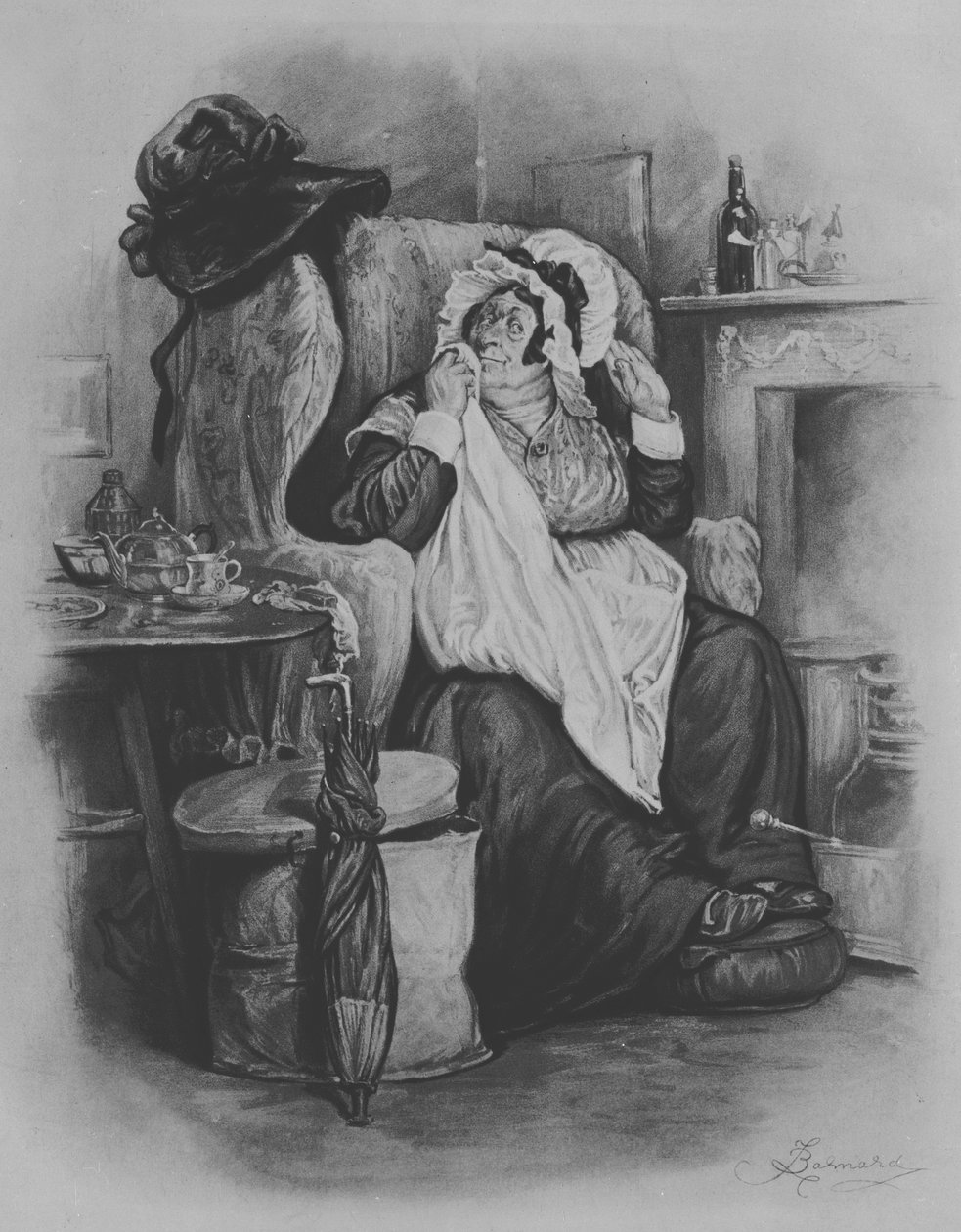 Sarah Gamp, 1880 tekijältä Frederick Barnard