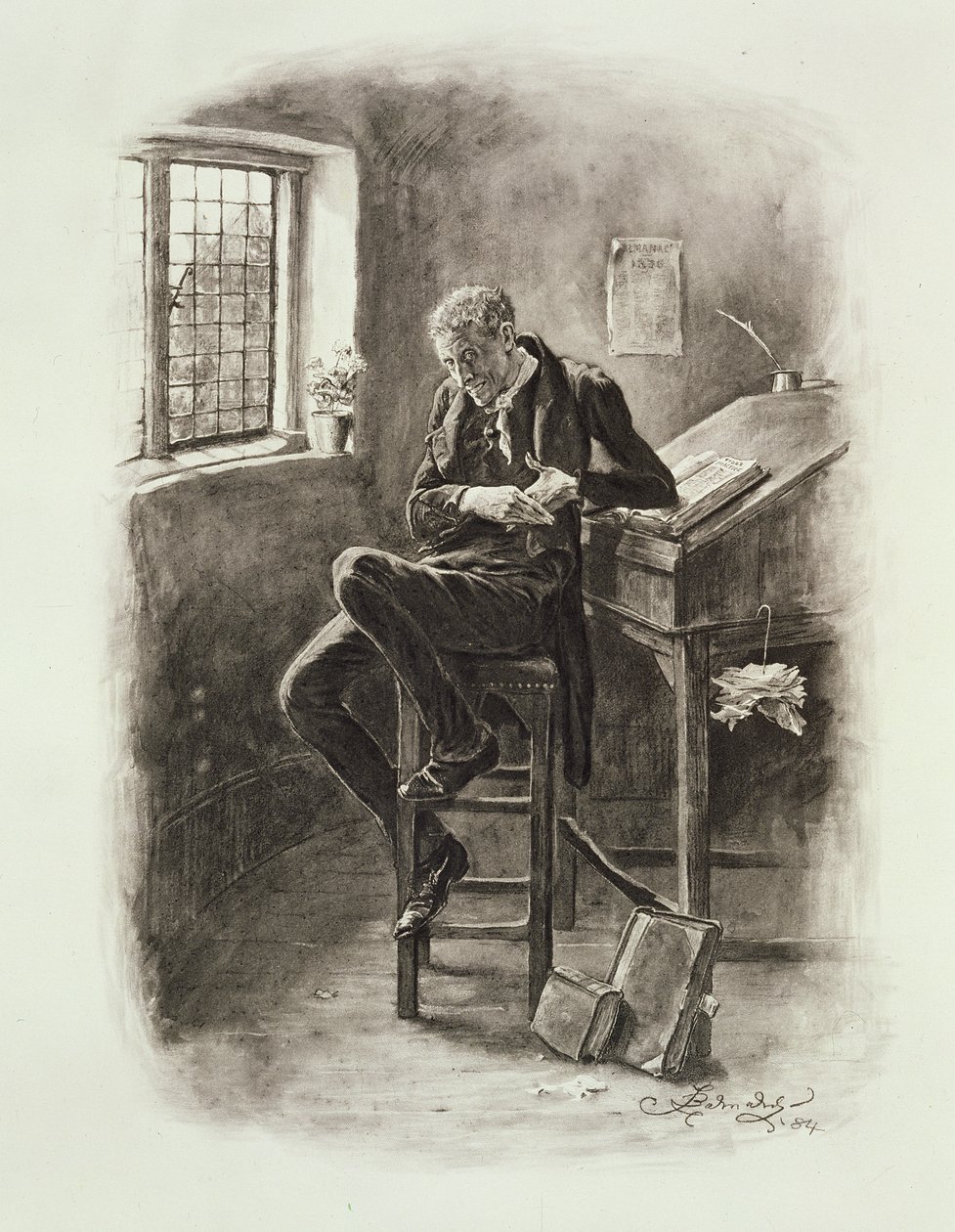 Uriah Heep, Thomas Archerin teoksesta "Charles Dickens: A Gossip about his Life", julkaistu noin 1894 tekijältä Frederick Barnard