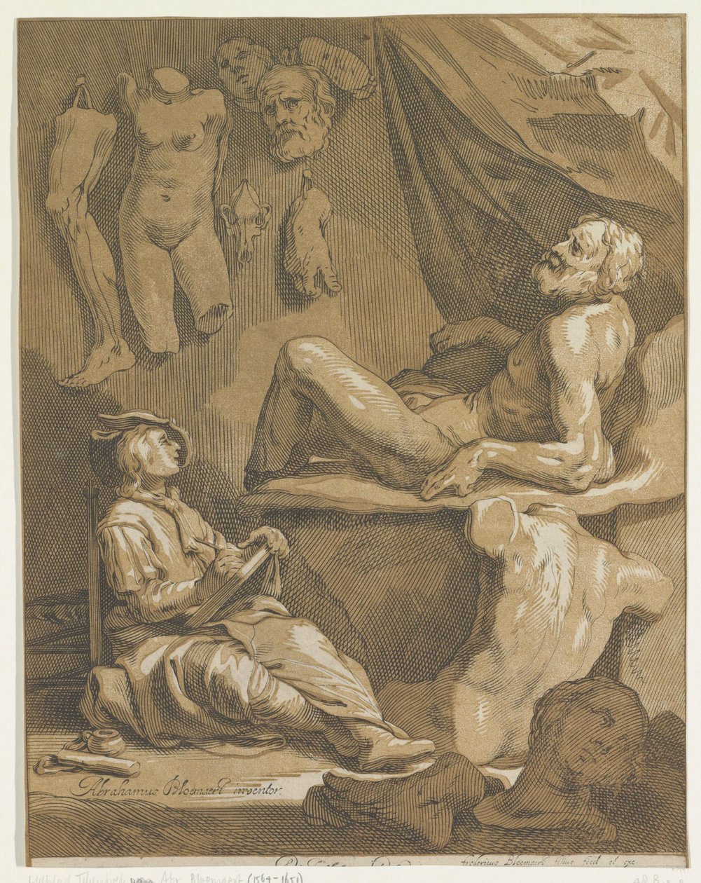 Nimisivu: Abraham Bloemaert, alkuperäinen ja tunnettu konstryk-piirustuskirja. Osa 1 tekijältä Frederick Bloemaert