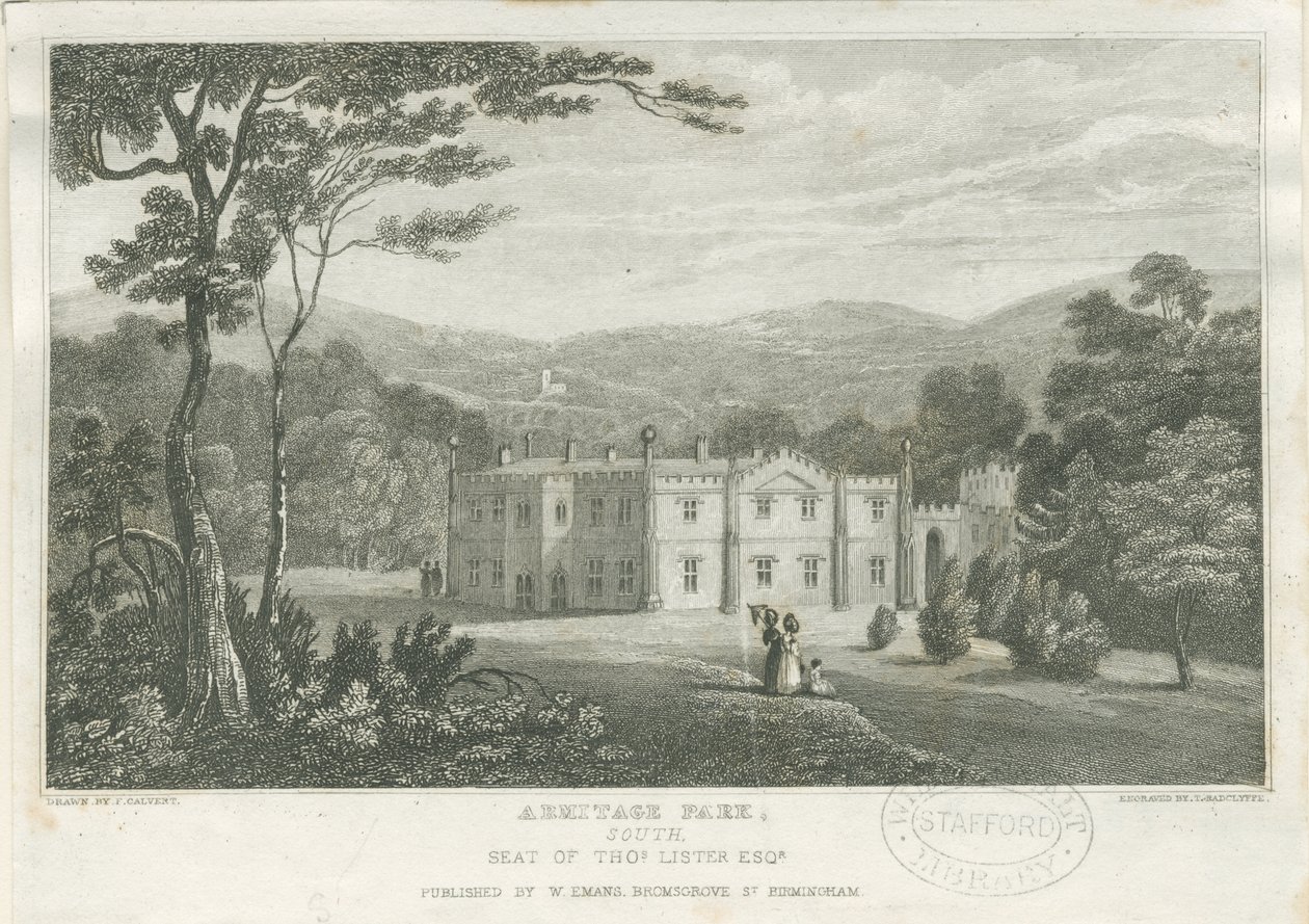 Armitage Park: kaiverrus, nd [c 1830] tekijältä Frederick Calvert