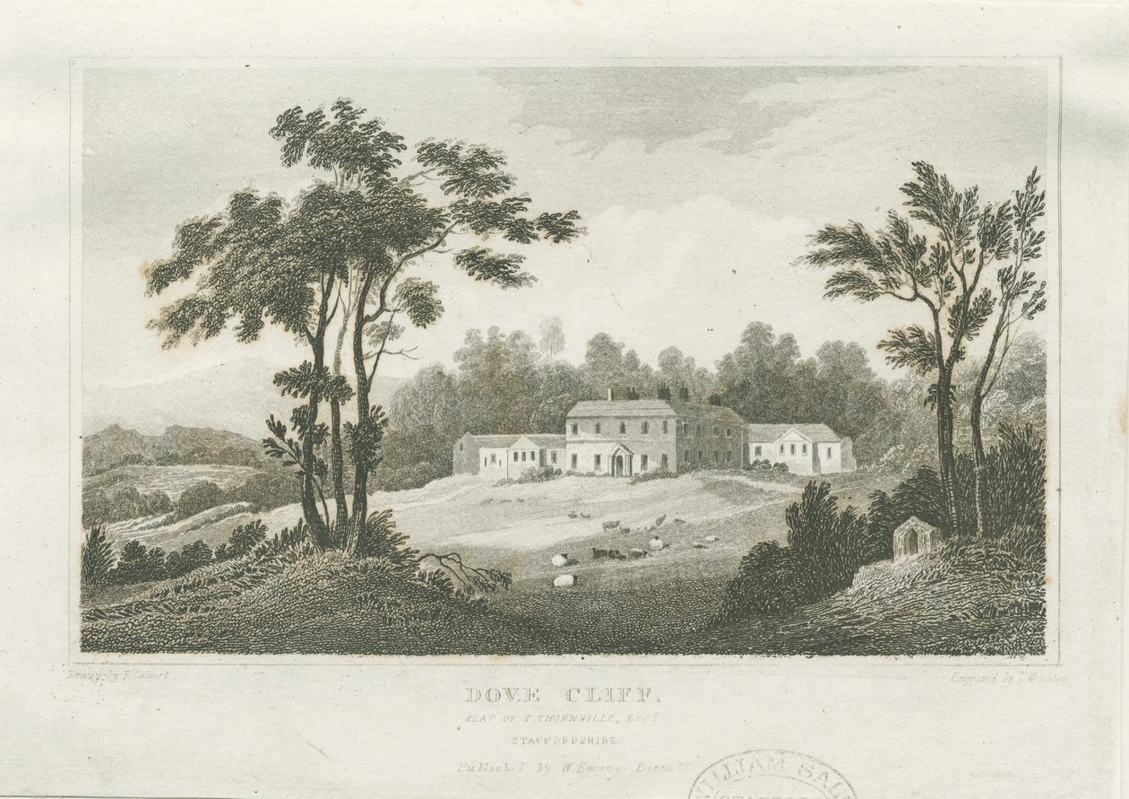 Burton-upon-Trent - Dove Cliff: kaiverrus, nd [c 1830] (tulostus) tekijältä Frederick Calvert
