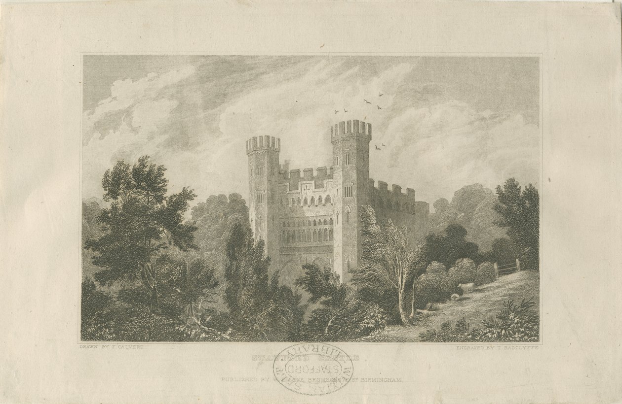 Castle Church - Stafford Castle: kaiverrus, nd [1830] (painettu) tekijältä Frederick Calvert