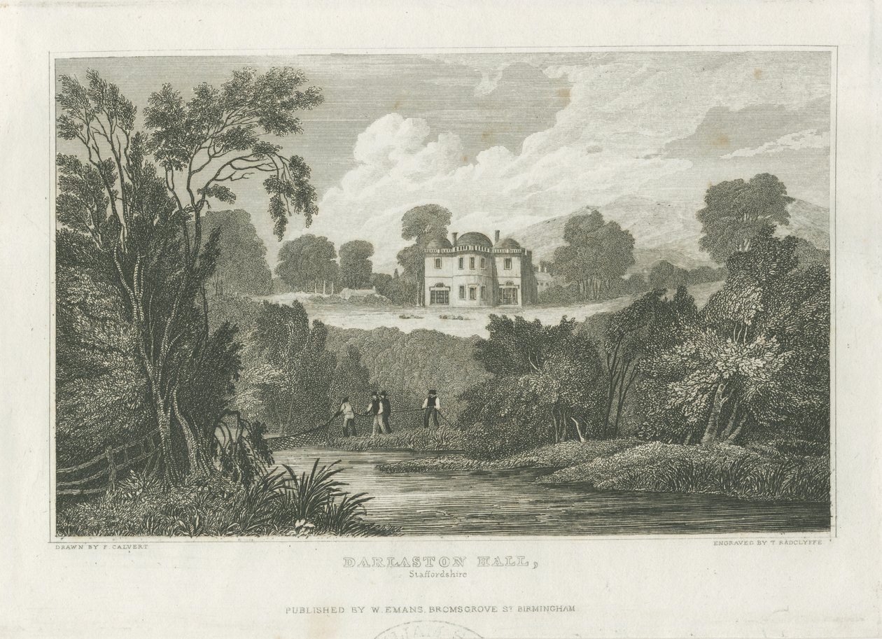 Darlaston Hall: kaiverrus, nd [c 1830] tekijältä Frederick Calvert