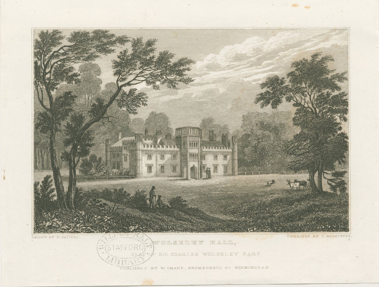 Wolseley Hall: teräskaiverrus, nd [n. 1830] (vedos) (kuva) tekijältä Frederick Calvert