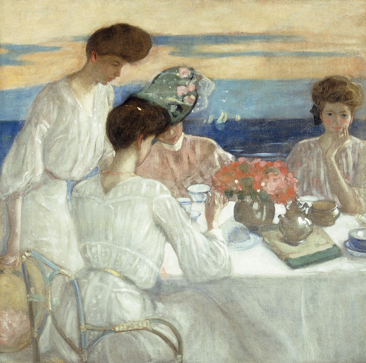 Iltapäivätee terassilla tekijältä Frederick Carl Frieseke