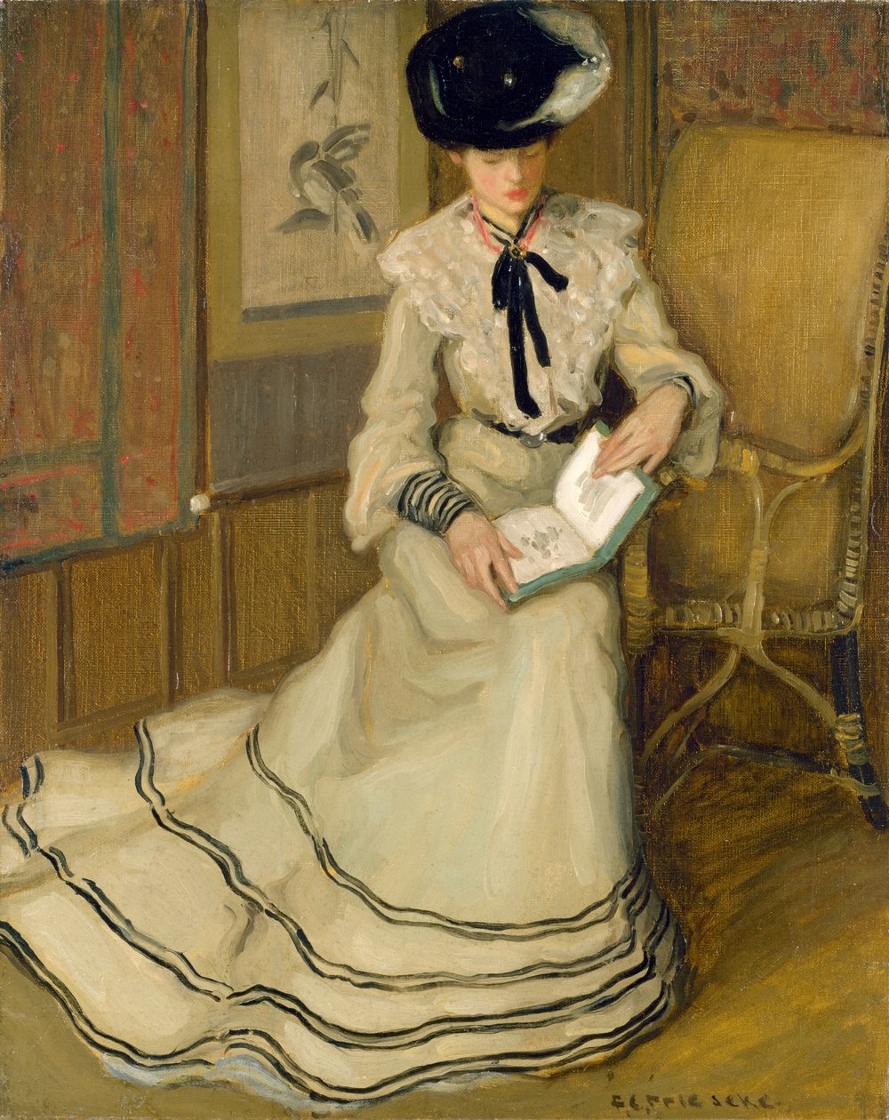 Girl Reading, n. 1903-04 tekijältä Frederick Carl Frieseke