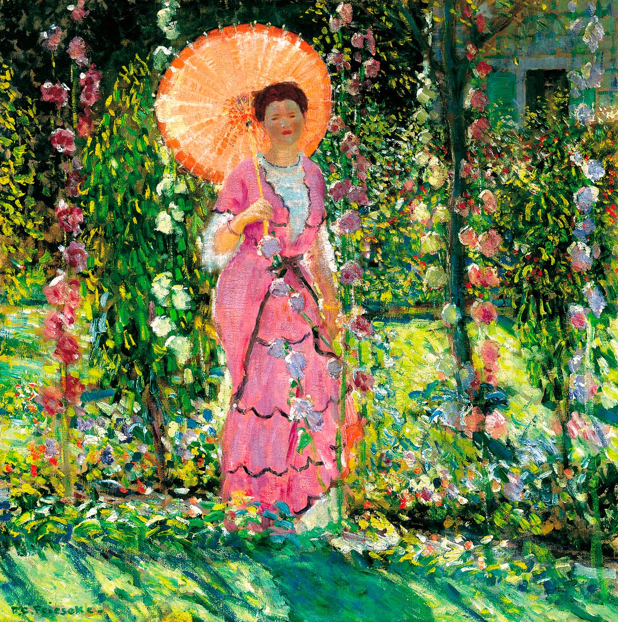 Hollyhocks, c. 1912 tekijältä Frederick Carl Frieseke