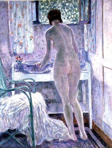 Aamukäymälä (öljy kankaalle) tekijältä Frederick Carl Frieseke