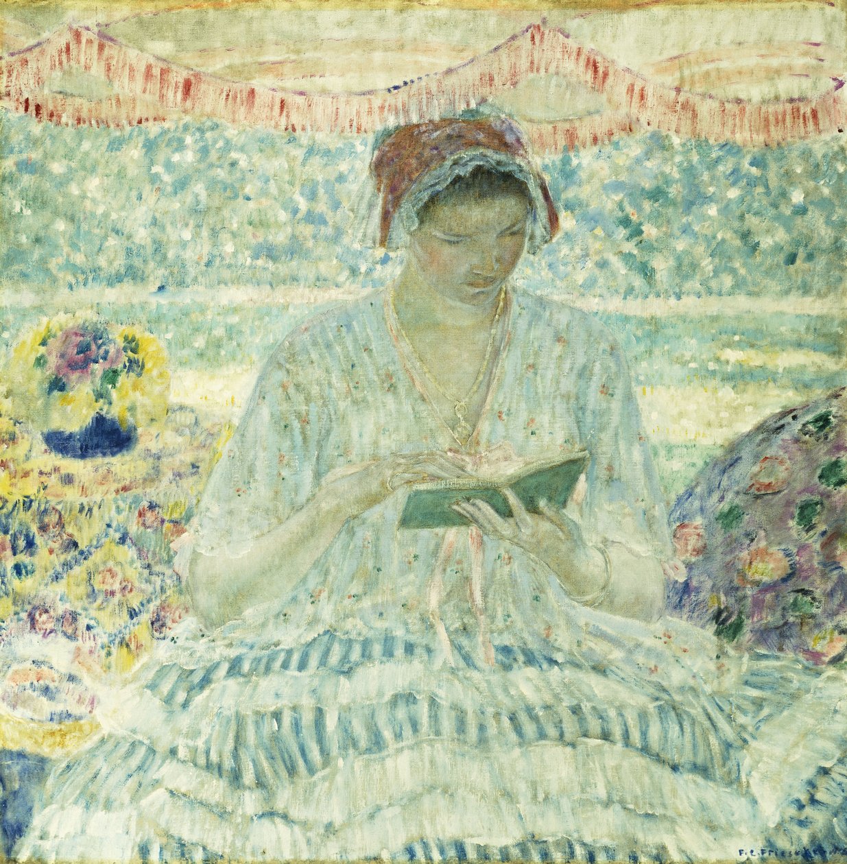 Kesä Lukeminen tekijältä Frederick Carl Frieseke