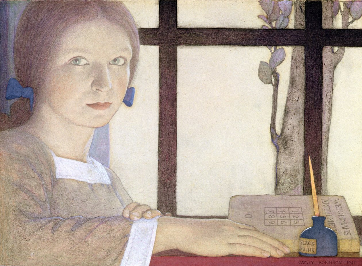 Oppitunti (wc kynällä paperilla) tekijältä Frederick Cayley Robinson