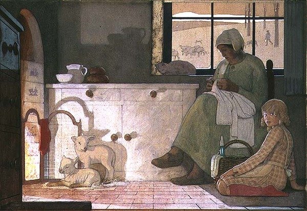 Tutkimus "Kasvattajaäidille" tekijältä Frederick Cayley Robinson