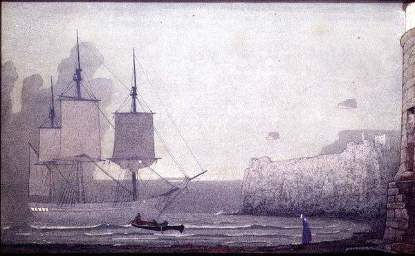 Jäähyväiset (tempera laivalla) tekijältä Frederick Cayley Robinson