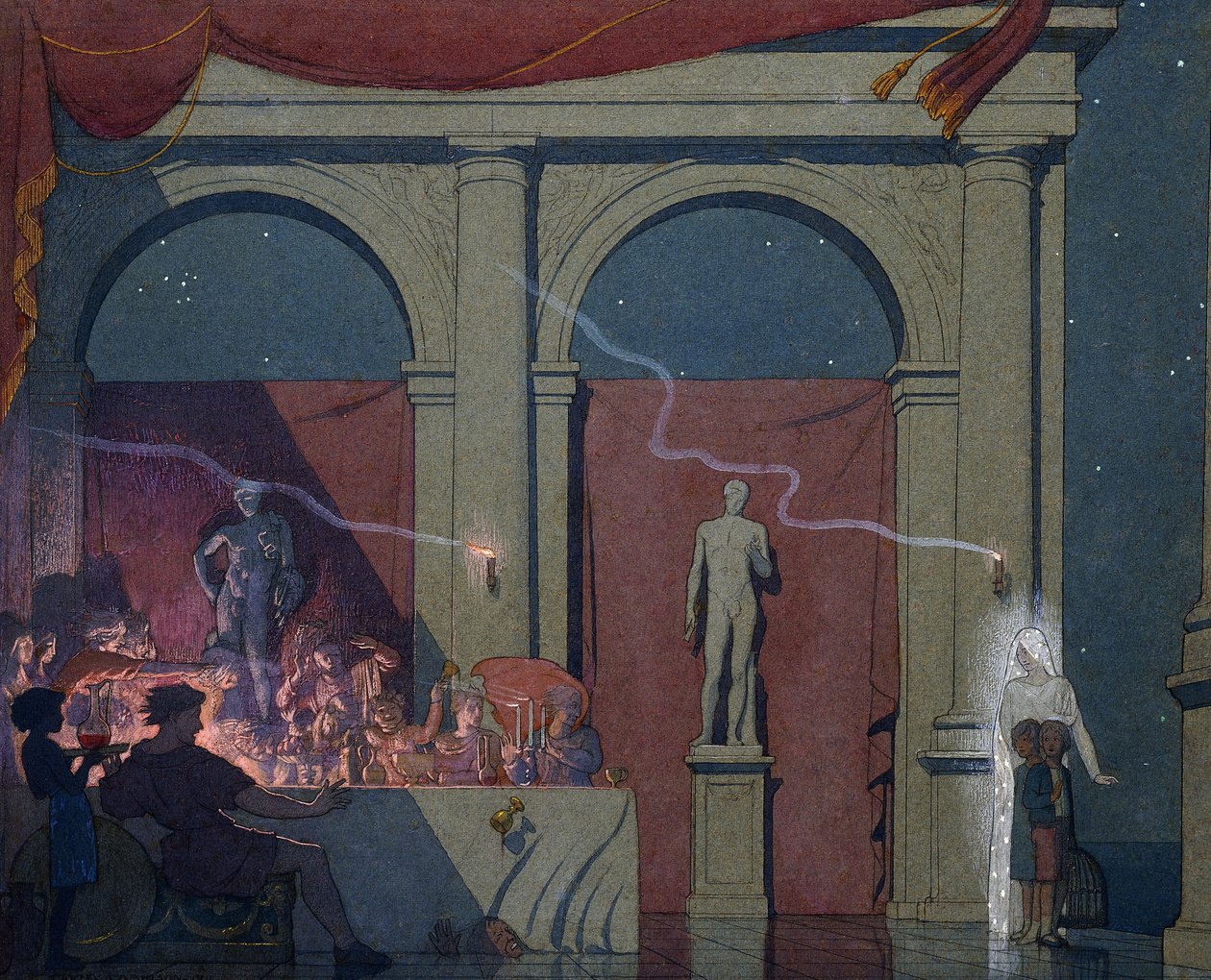 Tyltyl kääntää timantin Luksuspalatsissa, 1911 tekijältä Frederick Cayley Robinson