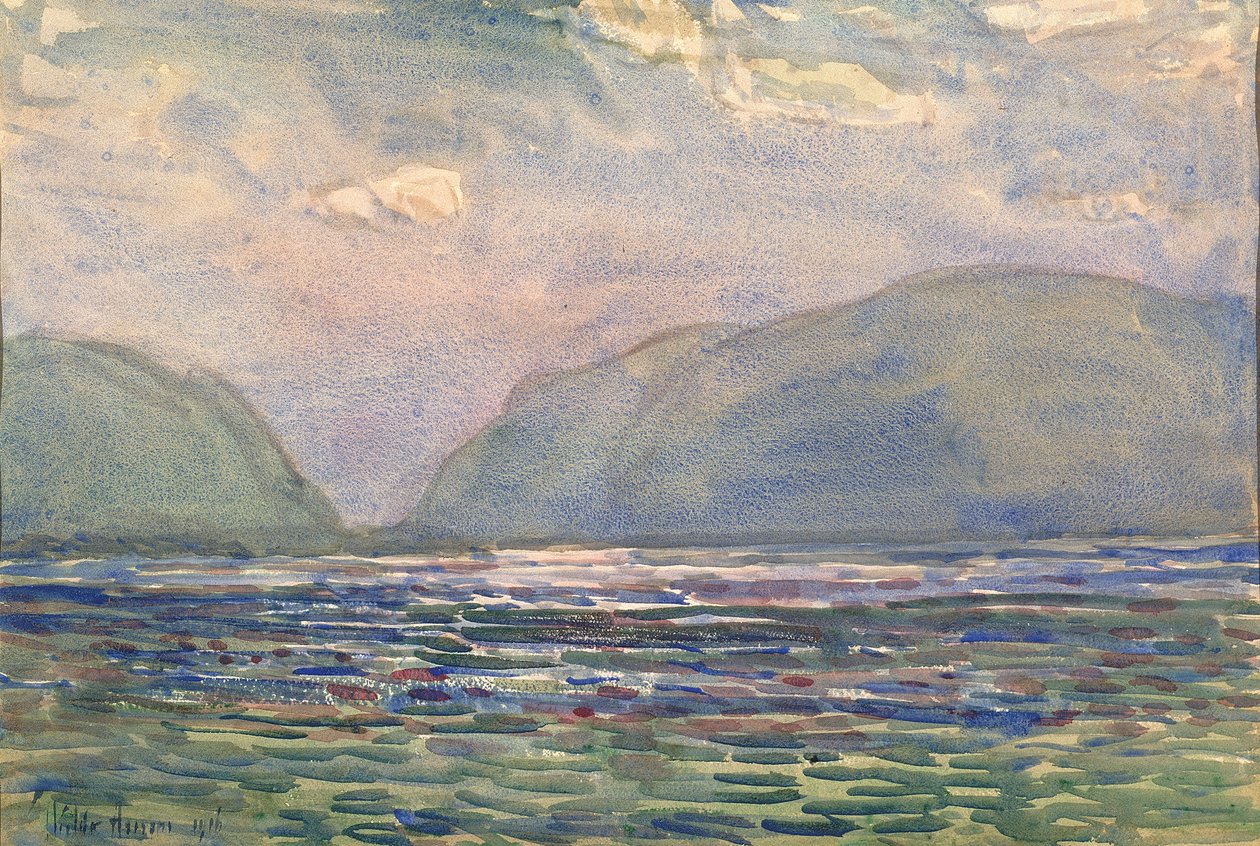 Keskipäivä Newburghin yläpuolella, 1916. tekijältä Frederick Childe Hassam