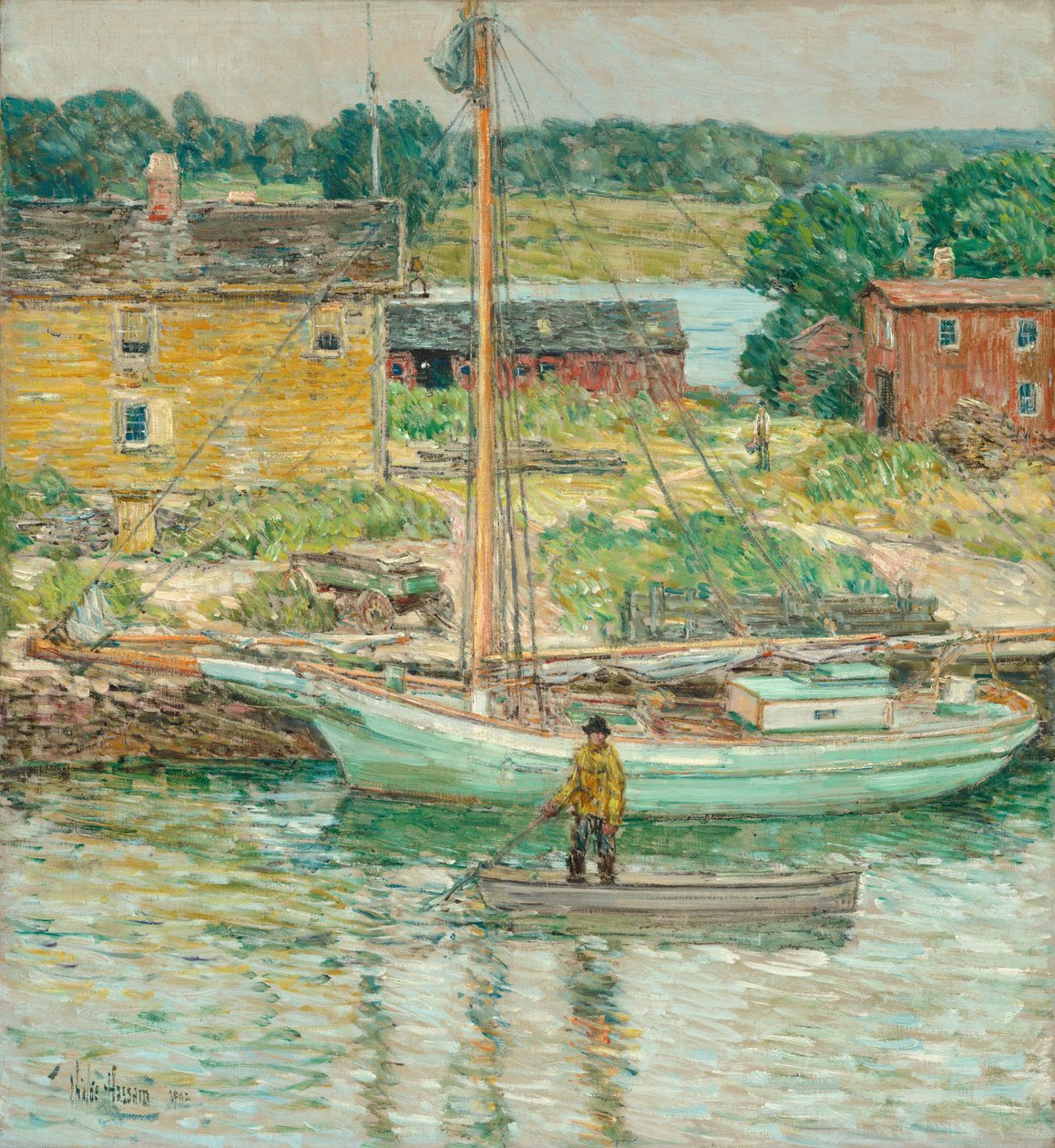 Oyster Sloop, Cos Cob, 1902. tekijältä Frederick Childe Hassam