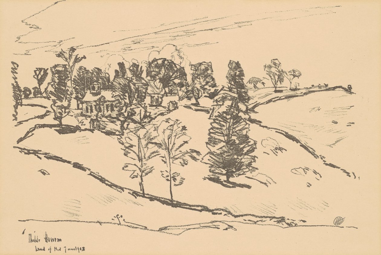 Pieni koulutalo, Nodin maa, 1918. tekijältä Frederick Childe Hassam