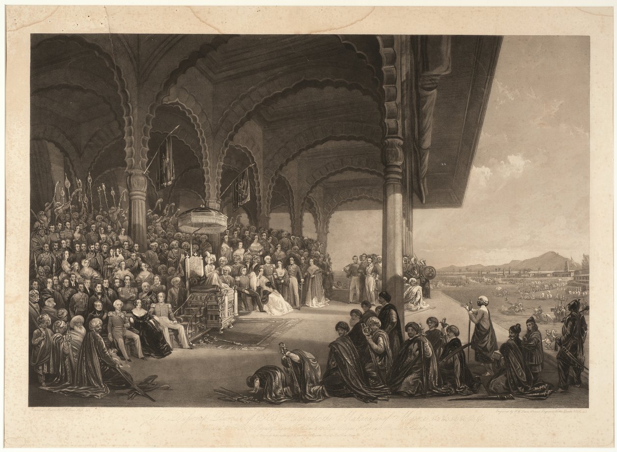 Hänen korkeutensa, Mysoren Maharajan Dussorah Durbar tekijältä Frederick Christian Lewis