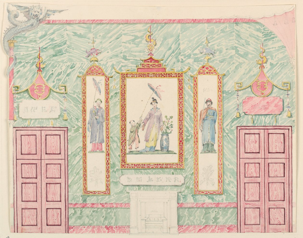 Wall Elevation, luultavasti juhlasaliin, Royal Pavilion, Brighton tekijältä Frederick Crace