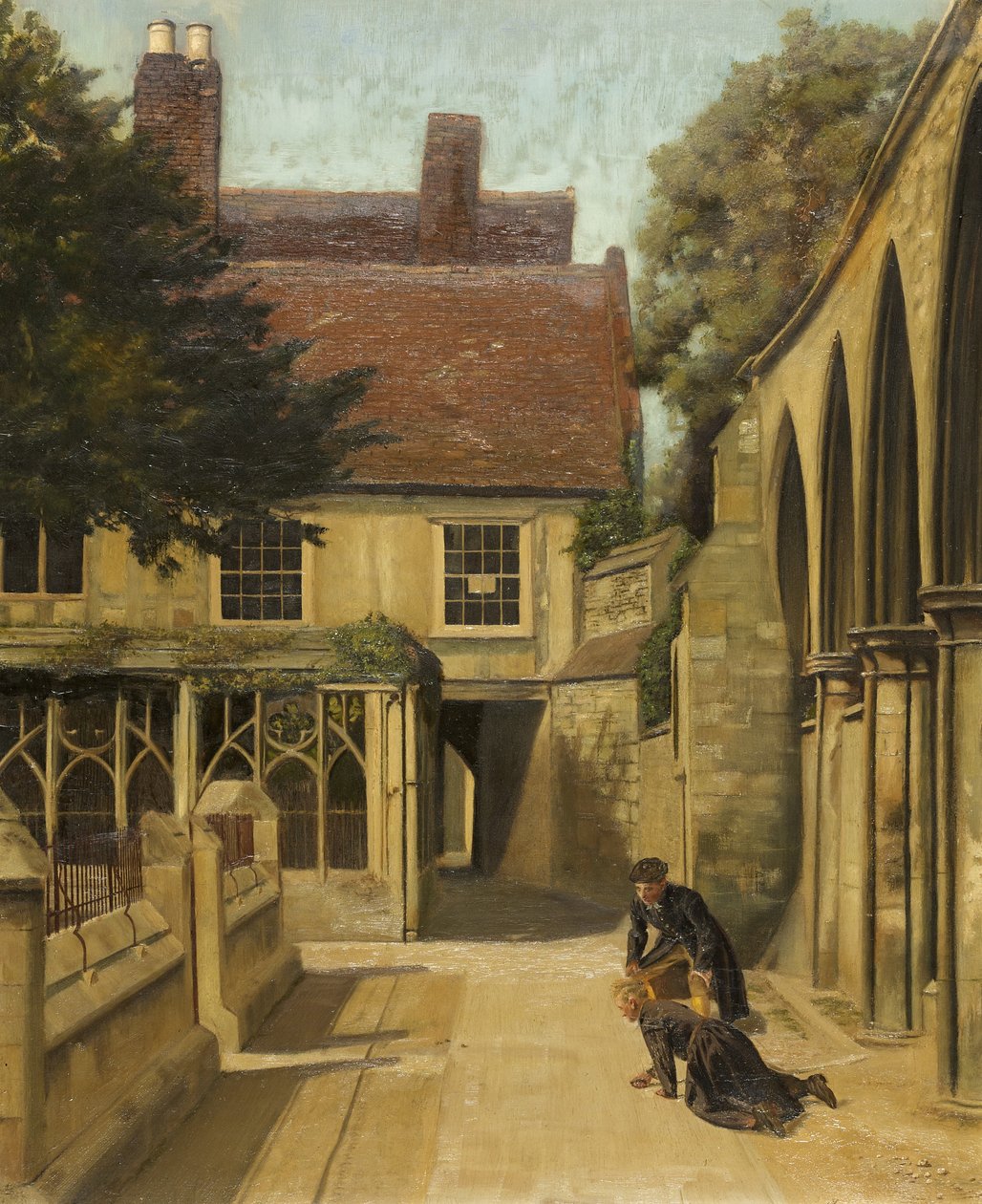 The Little Cloisters, Gloucester (öljy kankaalle) tekijältä Frederick Dimble Henwood