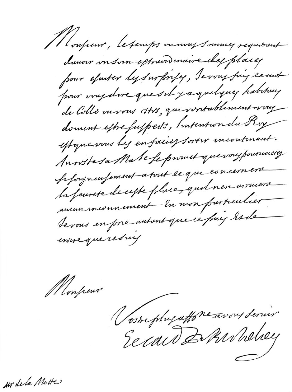 Kardinaali Richelieun kirje monsieur de la Mottelle, 1600-luku 1865. tekijältä Frederick George Netherclift