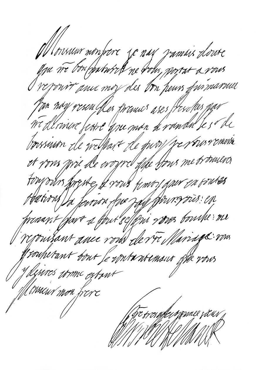Kaarle I:n kuningattaren Henrietta Marian kirje 1600-luvulta 1865. tekijältä Frederick George Netherclift
