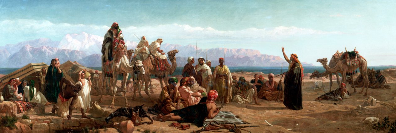 "Varhain aamu Shurin erämaassa", 1860 tekijältä Frederick Goodall