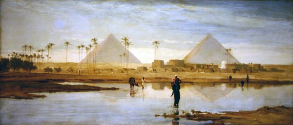Ford kylään lähellä pyramiideja tekijältä Frederick Goodall