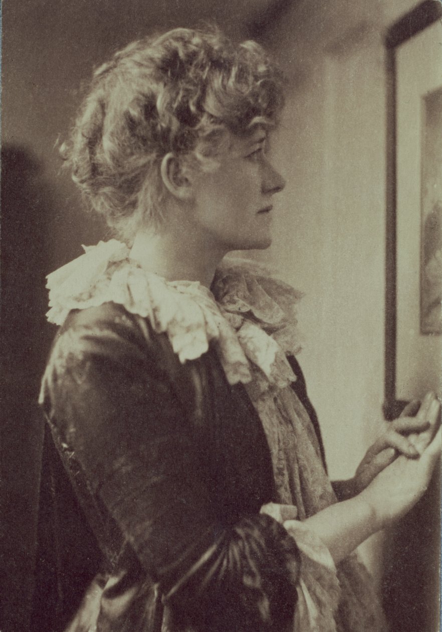 Frederick Hollyerin (1837-1933) muotokuva Ellen Terrystä (1847-1928) (seepiakuva) tekijältä Frederick Hollyer