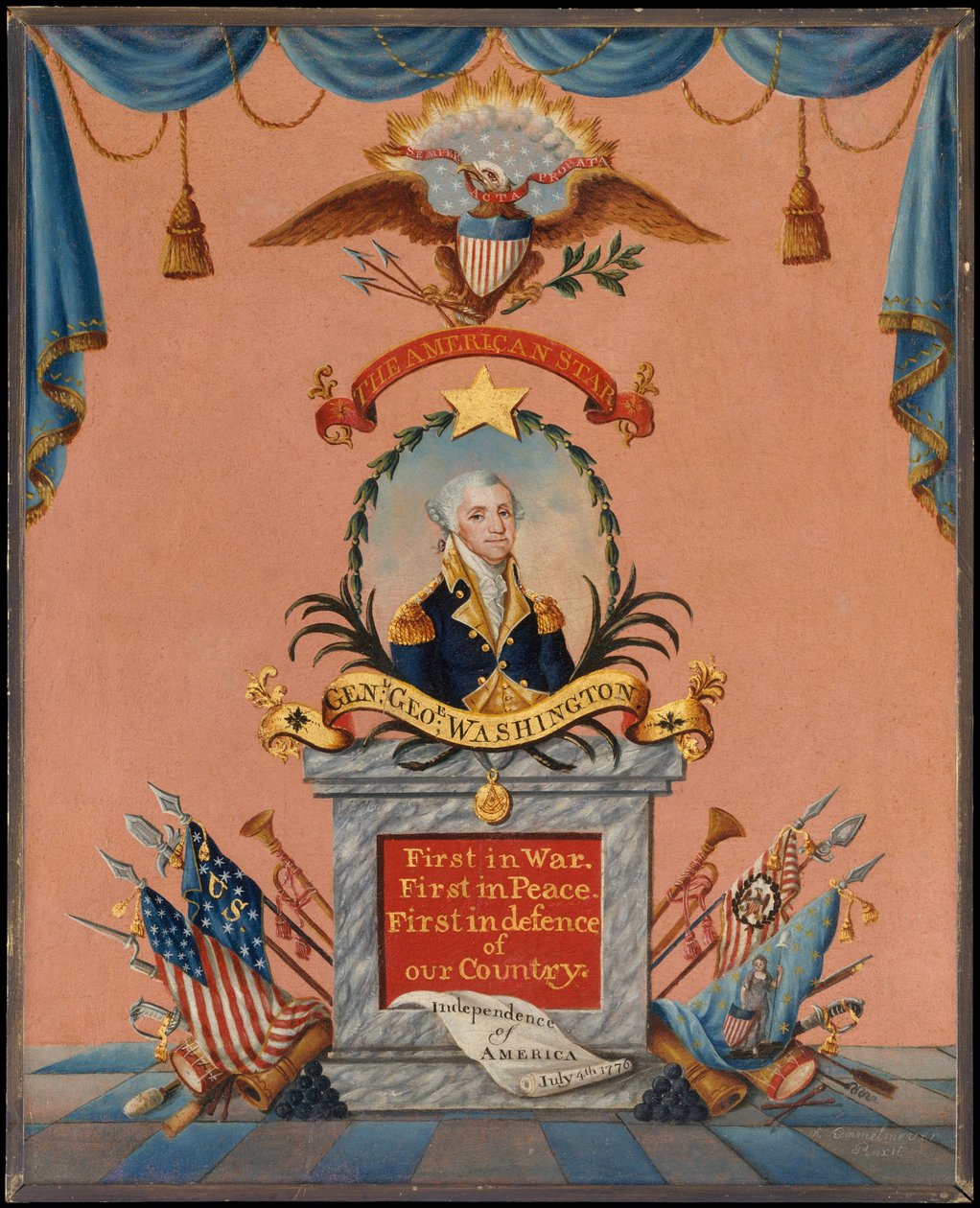 Amerikkalainen tähti George Washington, n. 1803. tekijältä Frederick Kemmelmeyer