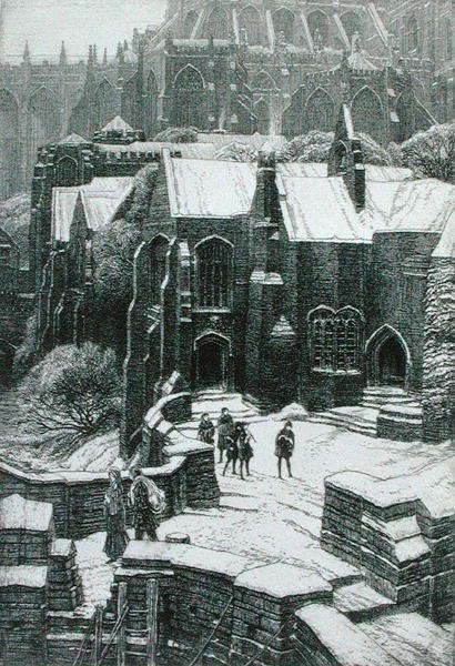 Almonry, Chipping Campden 1925 (etsaus) tekijältä Frederick Landseer Maur Griggs