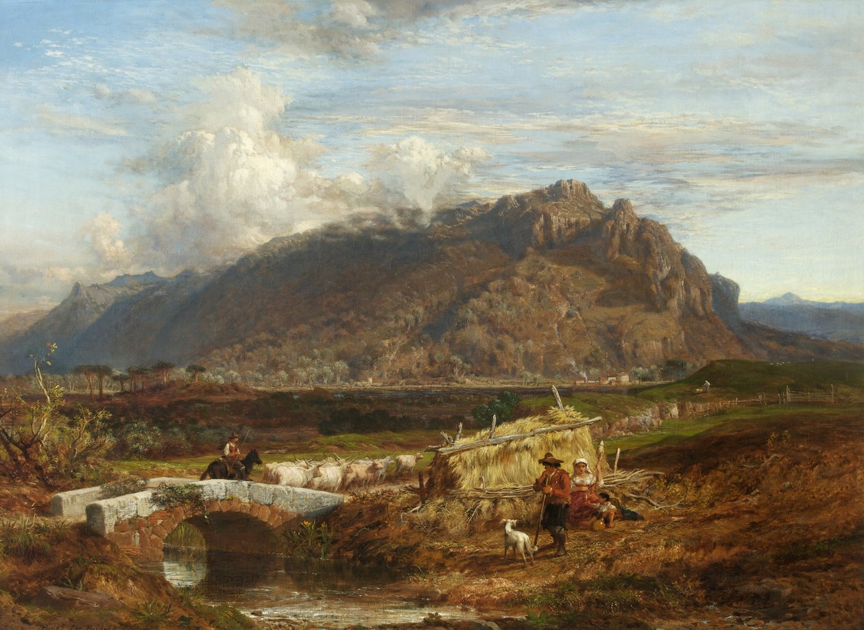 Monte Soracte roomalaisessa Campagnassa, 1863 tekijältä Frederick Lee Bridell