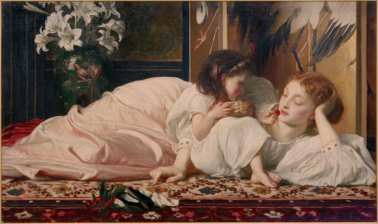 Äiti ja lapsi (kirsikat) tekijältä Frederick Lord Leighton