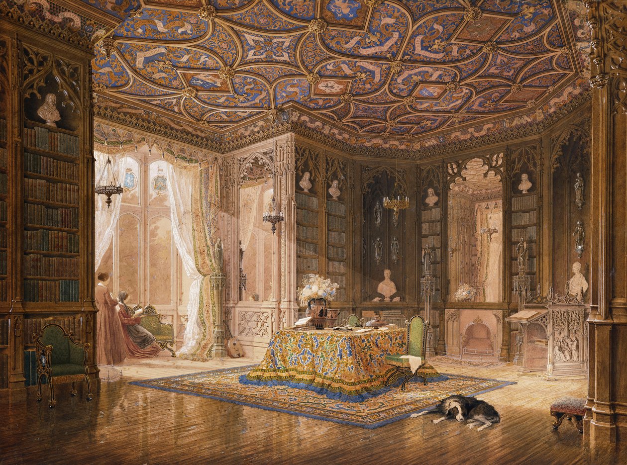 Stanmore Hallin kirjasto, Robert Hollandin kotipaikka, Esq, tekijältä Frederick Mackenzie