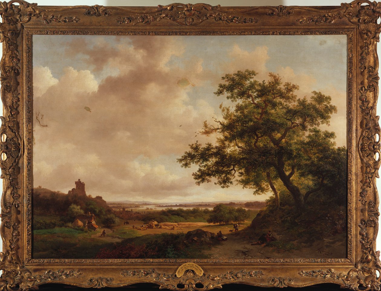 Näkymä Maas-joelle, Hollanti, 1859 tekijältä Frederick Marianus Kruseman