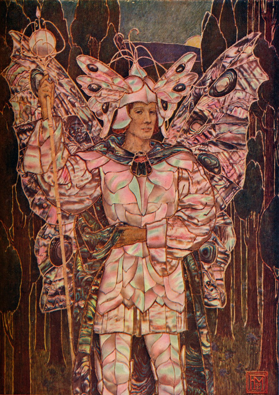 Paneeli Gesso ja Mother-O-Pearl, c1901 tekijältä Frederick Marriott