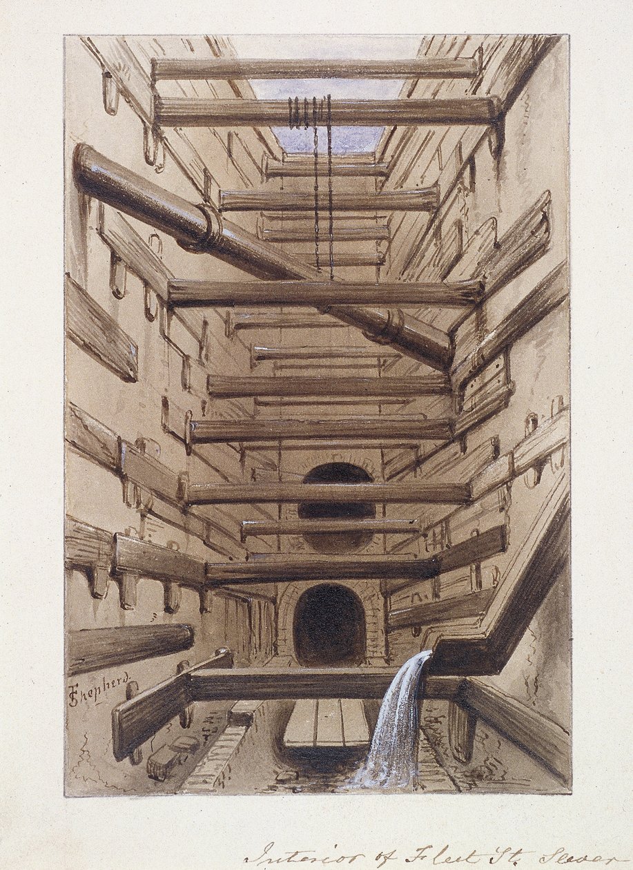 Fleet Street, Lontoo, 1845 tekijältä Frederick Napoleon Shepherd