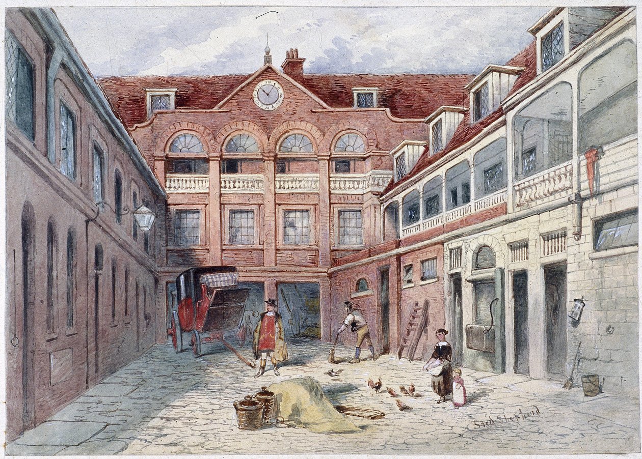 The Blue Boar Inn, Holborn, Londres, c1840 finlandès tekijältä Frederick Napoleon Shepherd