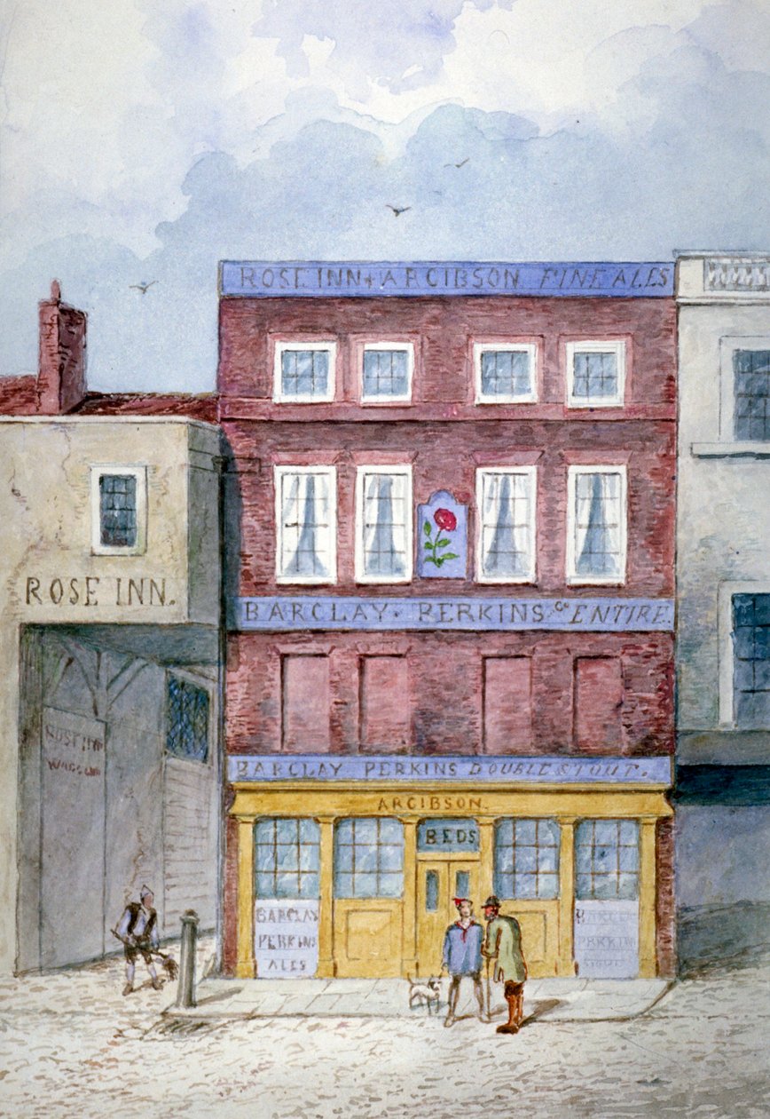 Rose Inn, Farringdon Street, Lontoo, 1838 tekijältä Frederick Napoleon Shepherd