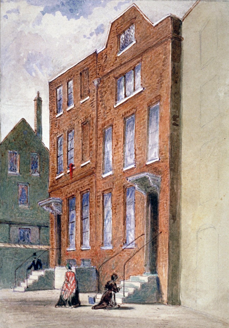 Näkymä kirkkoherran kansliasta, Bell Yard, Knightrider Street, Lontoo, 1841. tekijältä Frederick Napoleon Shepherd