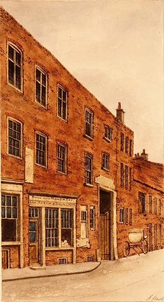 Bull and Mouth Inn, St. Martin le Grand tekijältä Frederick Nash