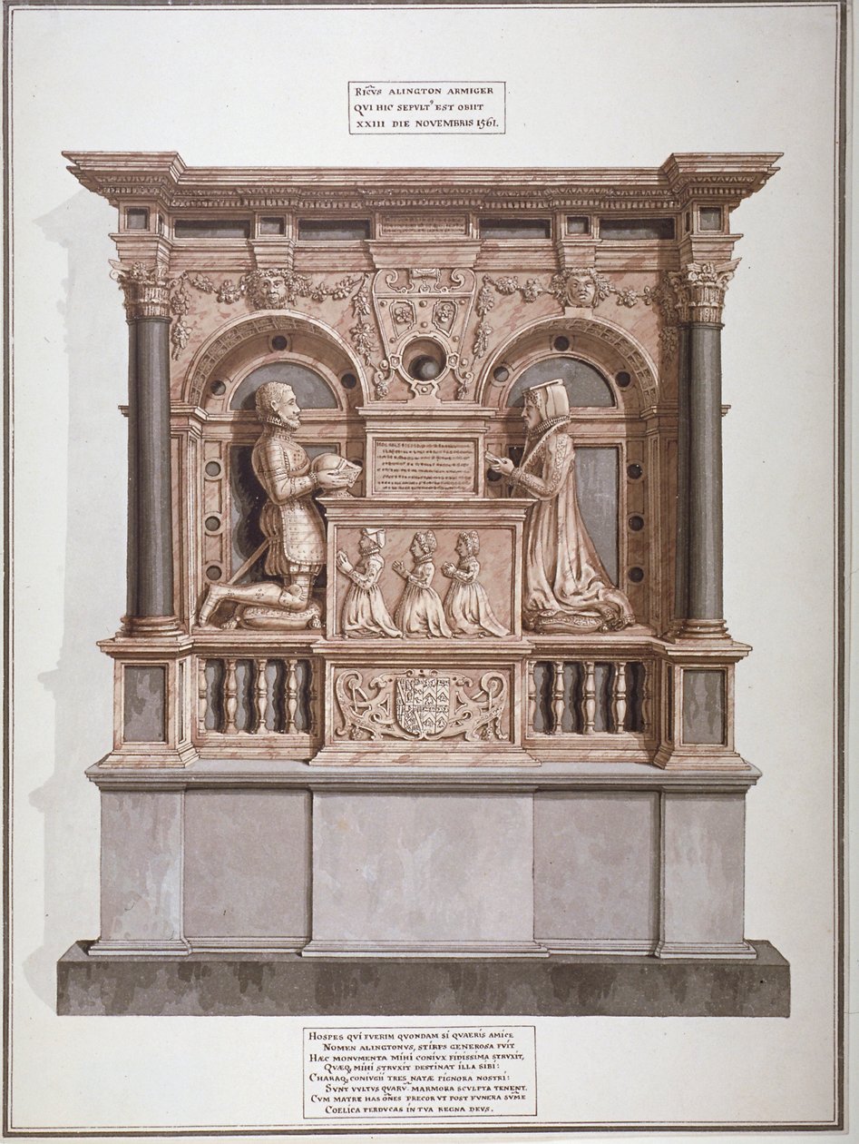 Richard Allingtonin muistomerkki Rolls Chapelissa, Chancery Lane, Lontoon kaupunki, 1800 tekijältä Frederick Nash