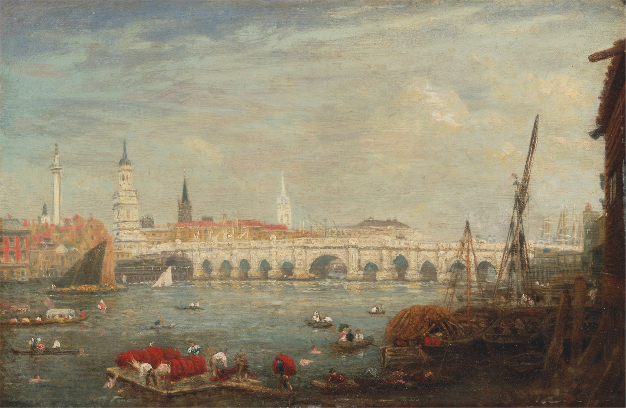 Monumentti ja London Bridge tekijältä Frederick Nash