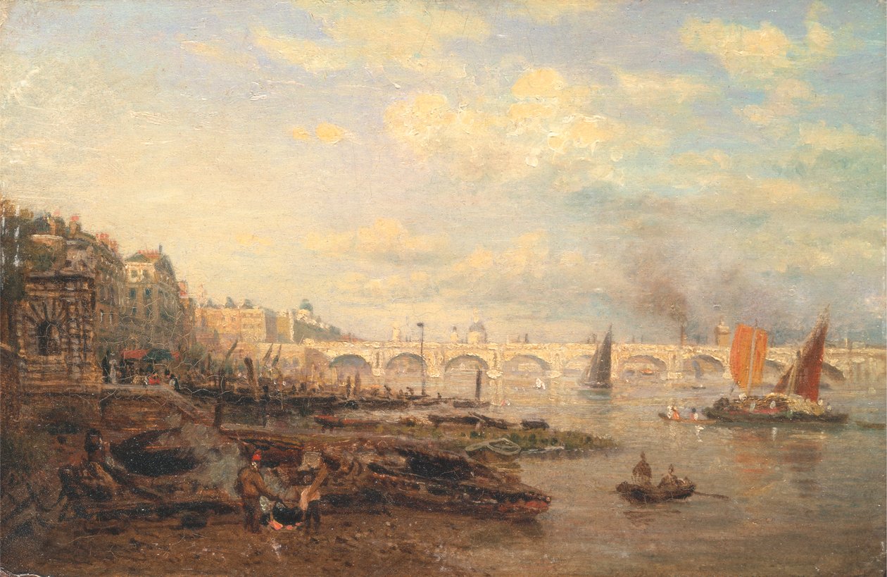 Thames ja Waterloon silta Somerset Housesta tekijältä Frederick Nash