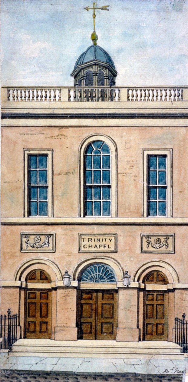 Trinity Chapel, Conduit Street, Westminster, Lontoo, 1801. tekijältä Frederick Nash